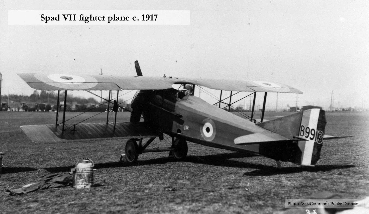 A Spad VII fighter plane c.1917.