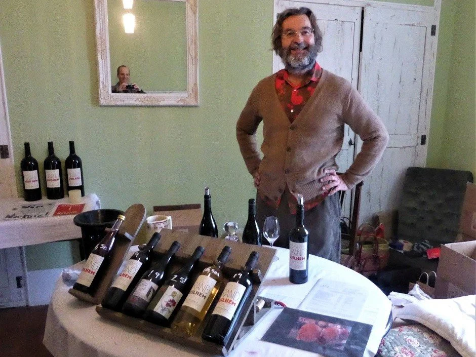 Gilles Contrepois of the Domaine Grand Guilhem at a natural wine fair.