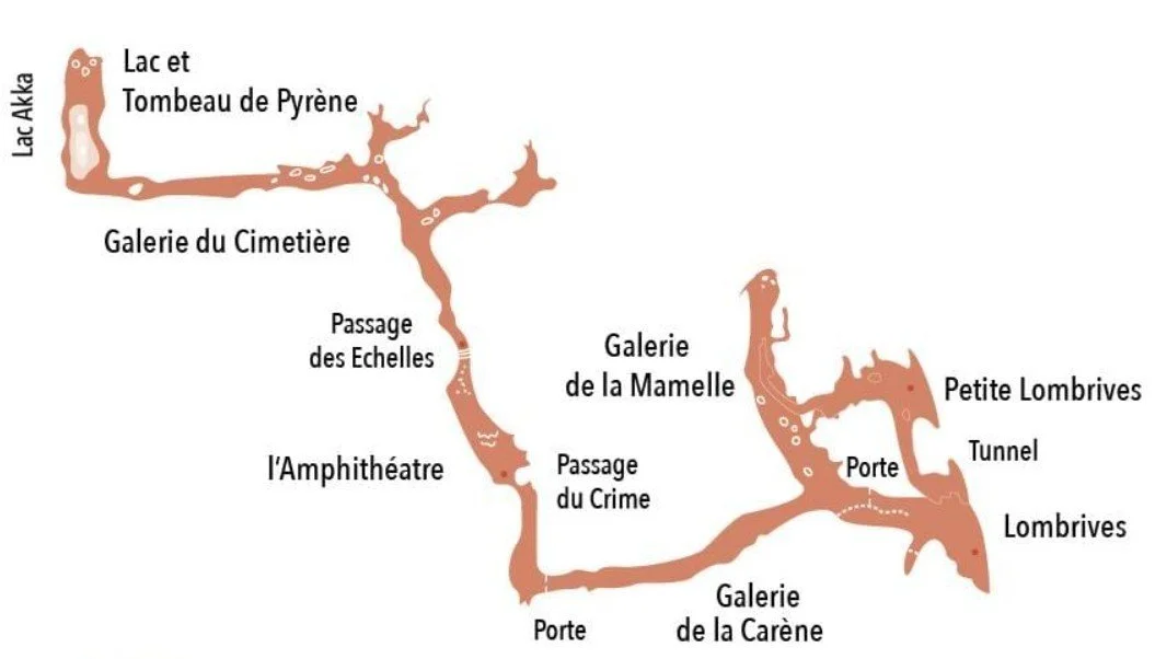 Subterranean map of Grotte de Lombrives