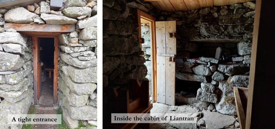 The entrance to this shepherd's hut at Liantran is deliberately narrow so that an adult bear cannot get inside. Inside, the hut is spartan to say the least.