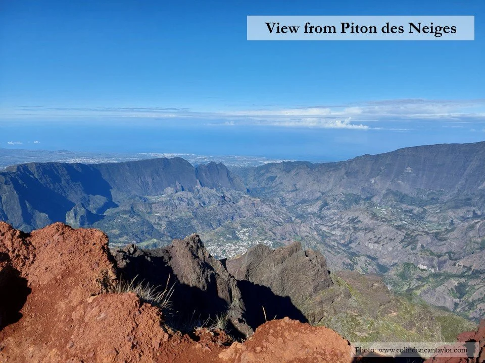 View of La Réunion from its highest point, PIton des Neiges.