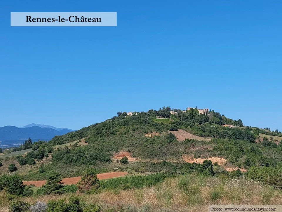 Rennes-le-Château viewed from a nearby hill.