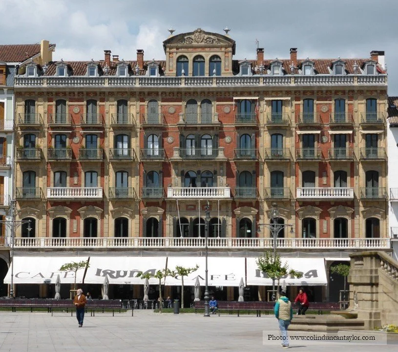 Main facade of the Cafe Iruña, Pamplona.