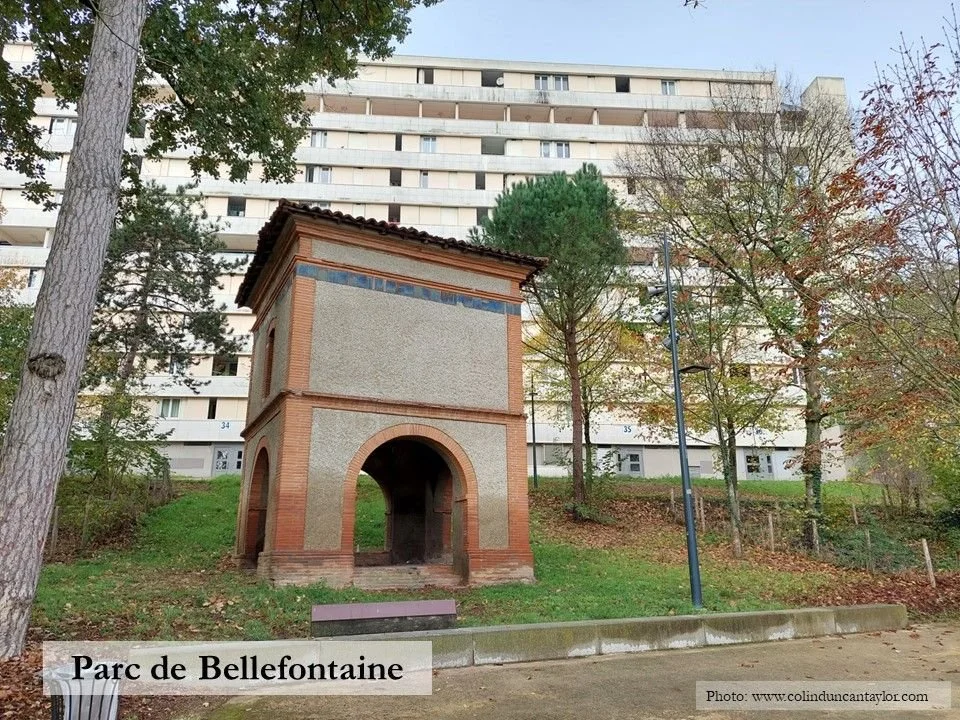 An 18th century pigeonnier or dovecote on arcades in the park at Bellefontaine in Toulouse.
