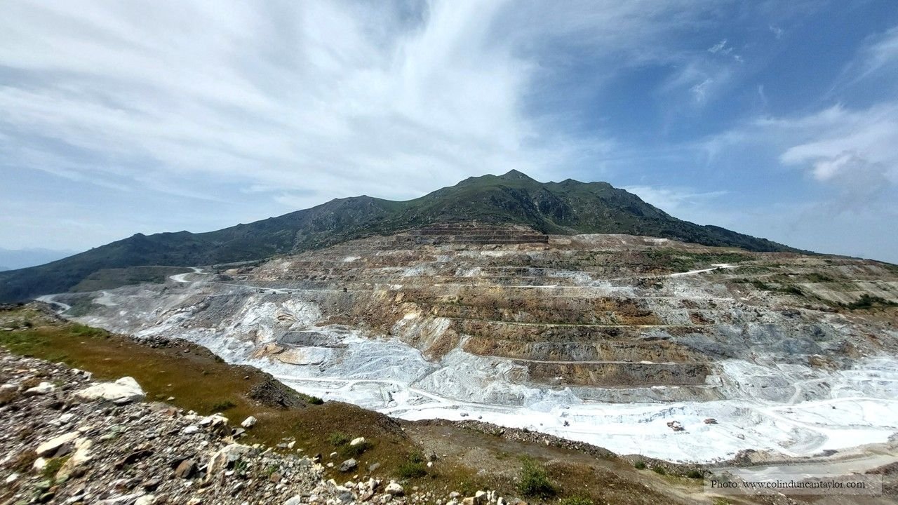 A view of the giant talc quarry of Trimouns in the Pyrenees.