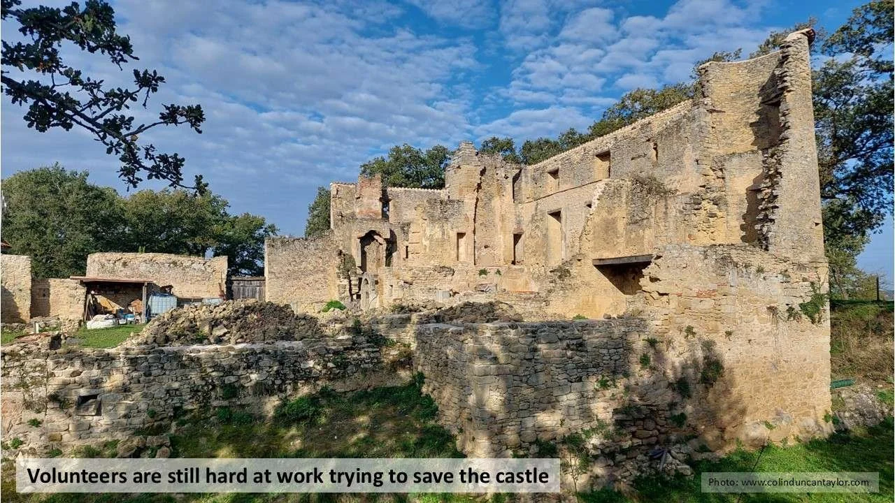 Interior of the ruined Château de Montfa near Lautrec.