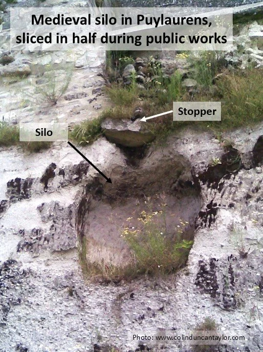 A medieval silo in Puylaurens, sliced in half during recent building works.