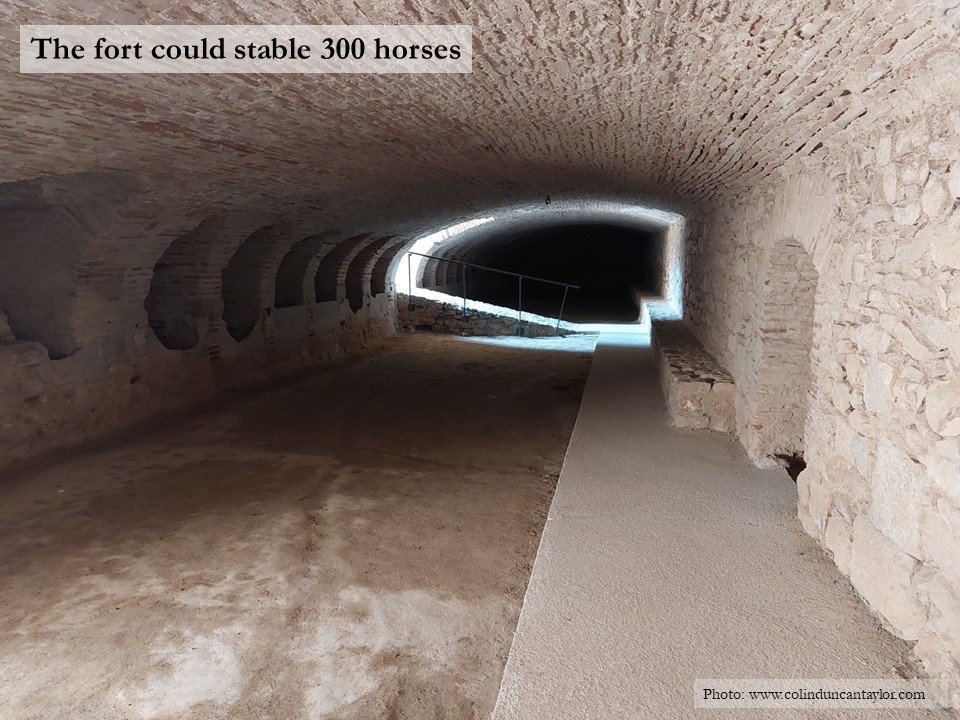The Forteresse de Salses could stable 300 horses in stables like this example.