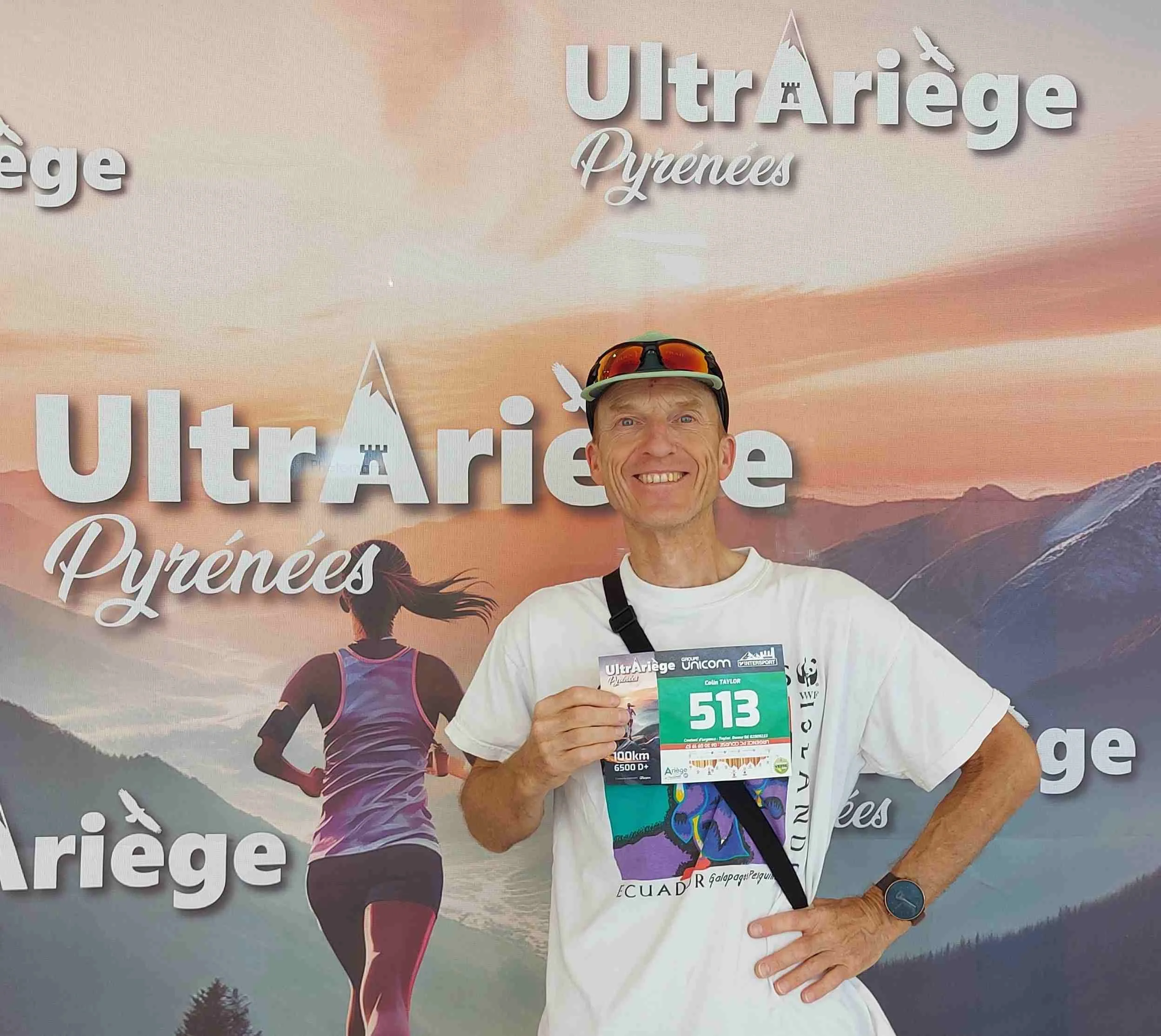 Author Colin Duncan Taylor preparing for the 100km Ultrariege trail run in 2025.