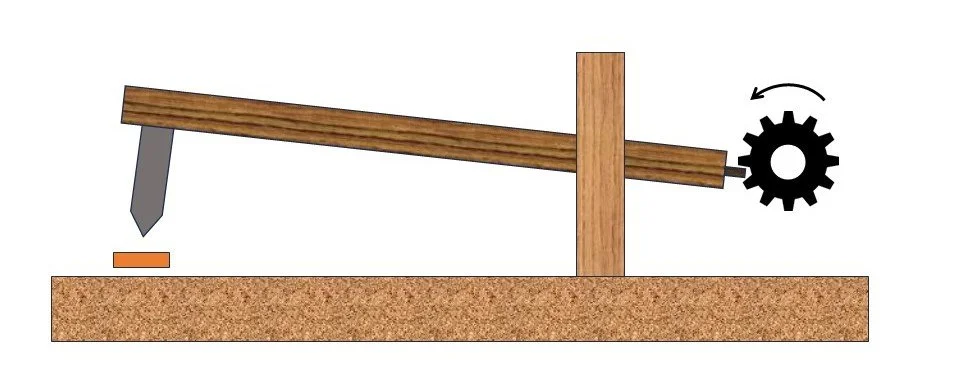 Diagram of a trip hammer.