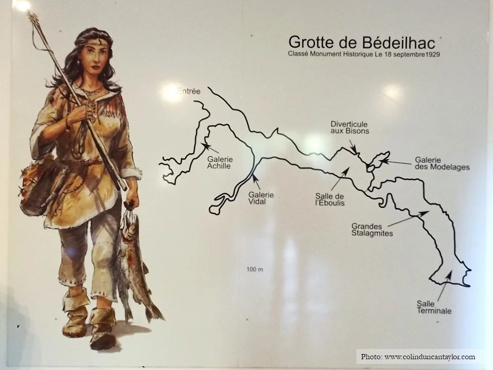 Underground map of the Grotte de Bédeilhac.