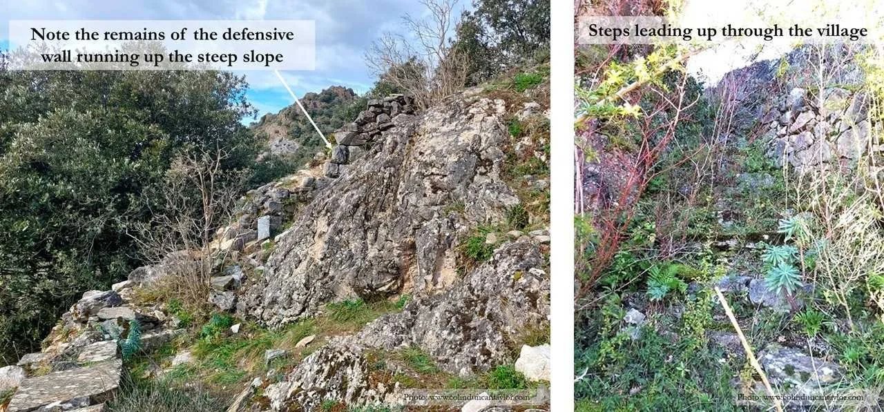 The ruins of the medieval village of Castlar on the mountain above Durfort.