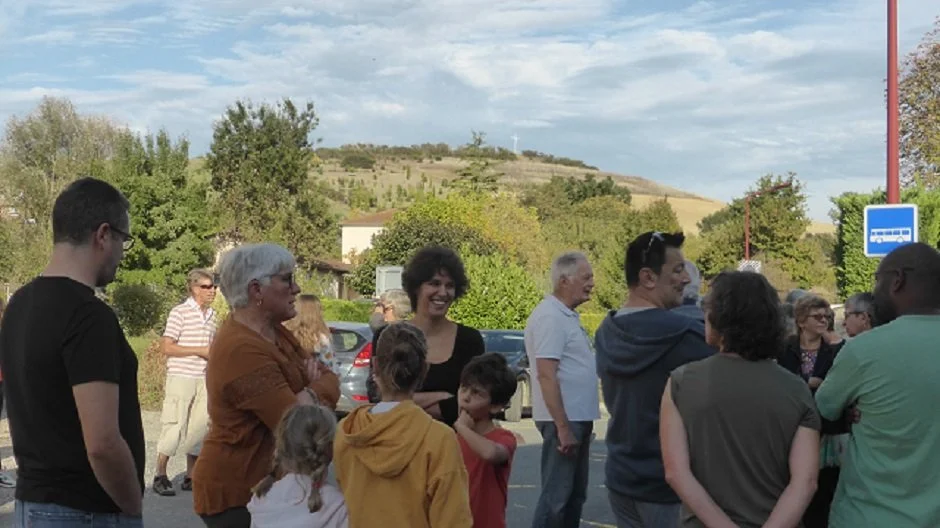 The villagers of Saint Sernin-les-Lavaur prepare themselves for a short pilgrimage to inaugurate their restored cross.