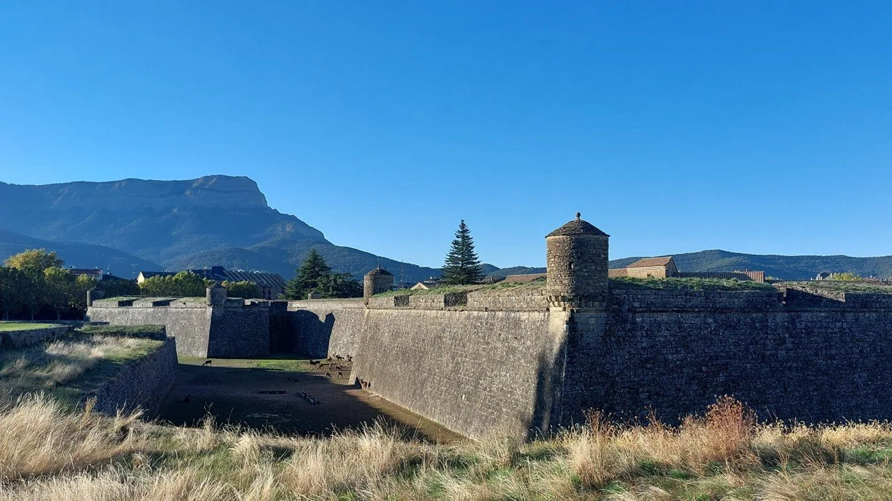 Defensive moats at Jaca fort, Spain.