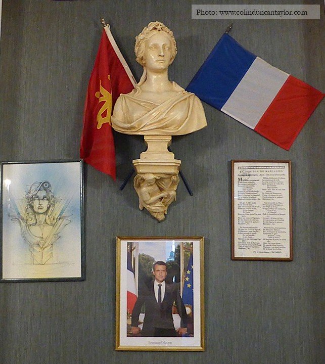 Bust of Marianne, symbol of the French Republic.