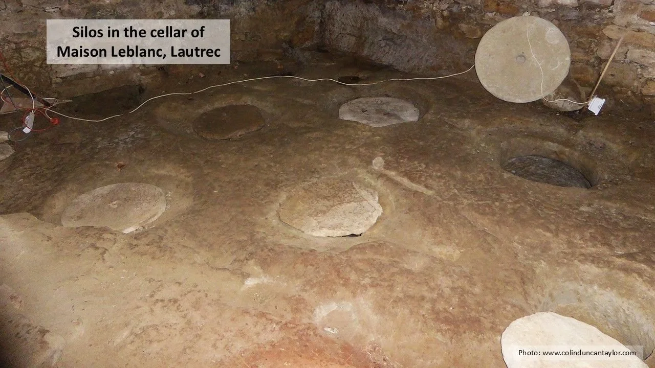 A battery of silos discoved in the cellar of a house in Lautrec.