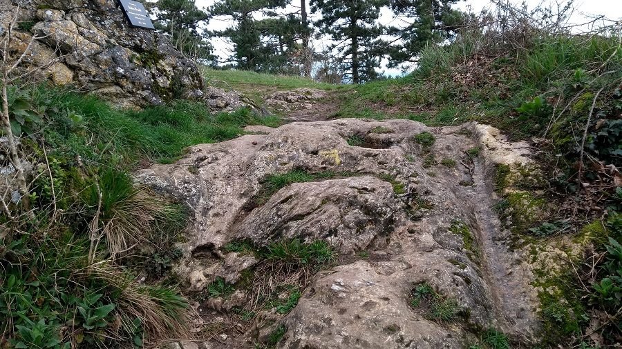 On this ancient track over the Berniquaut, deep grooves have been worn into the rock by many wheels over the millennia.