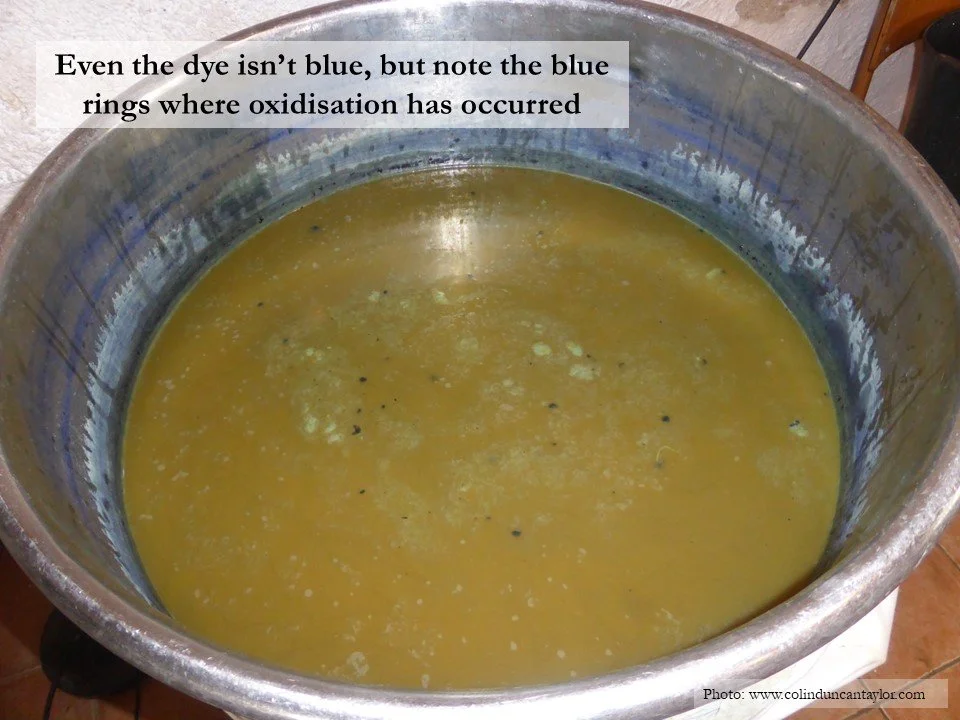 A vat of woad, or pastel, dye.