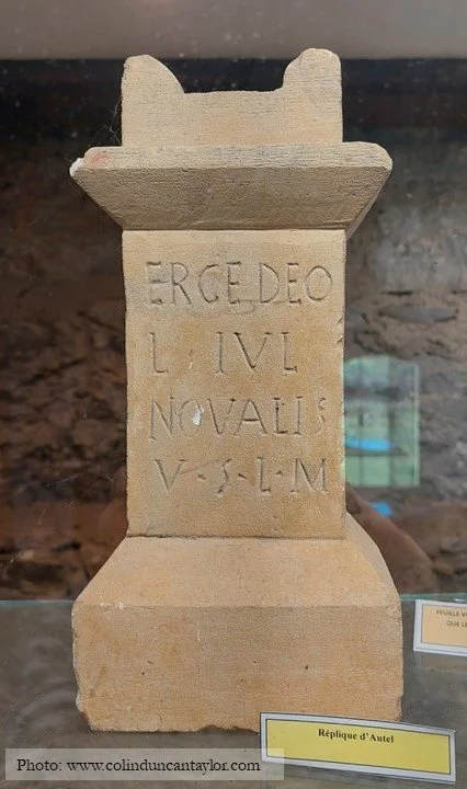 Replica of a votive altar dedicated to the god  Ergé whose name is only mentioned in inscriptions from Montsérié.
