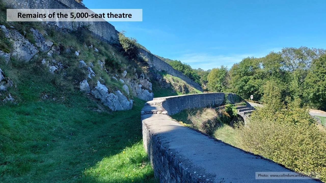 The ruins of the 5,000 seat theatre in the Roman city of Lugdunum Convenarum.