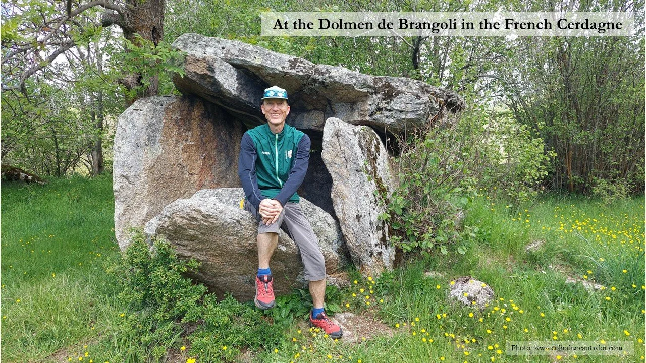 Author Colin Duncan Taylor at the Dolmen de Brangoli in the French Cerdagne.