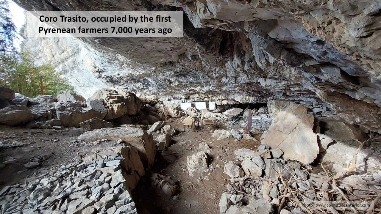 The cave of Coro Trasito in the Spanish Pyrenees was occupied by farmers 7,000 years ago.