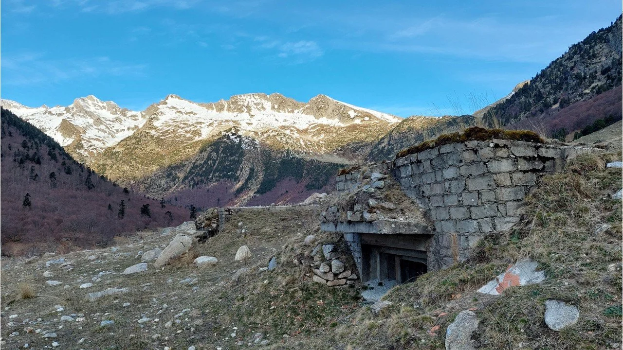 These anti-tank bunkers near the south entrance of the Vielha tunnel in the Spanish Pyrenees were built on the orders of General Franco at the end of the Second World War.