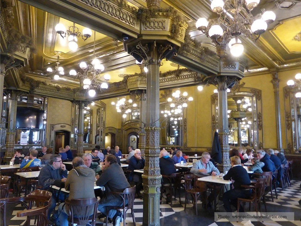 The main room of the Cafe Iruña, Pamplona.