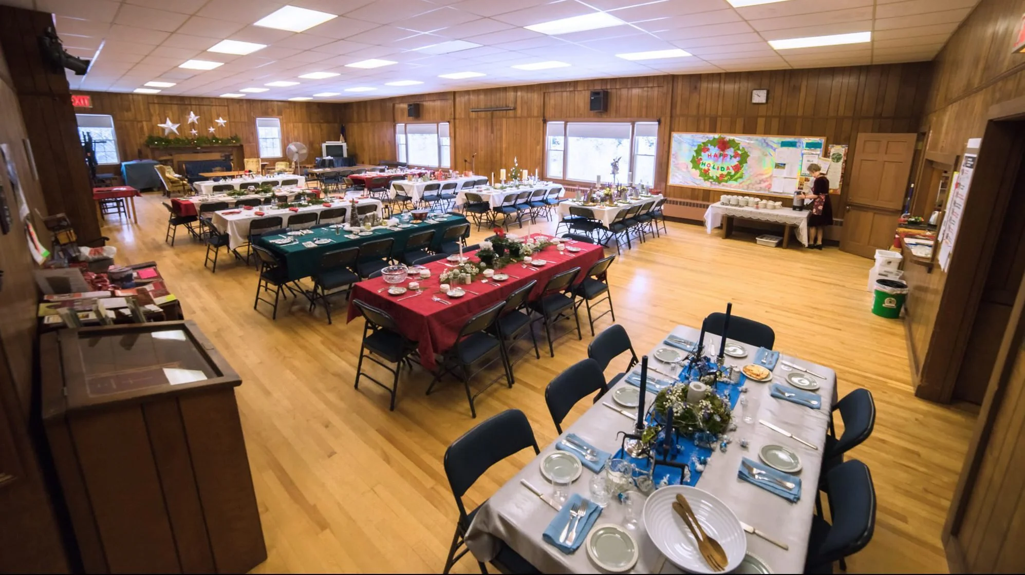 Fellowship Hall setup for dinner event