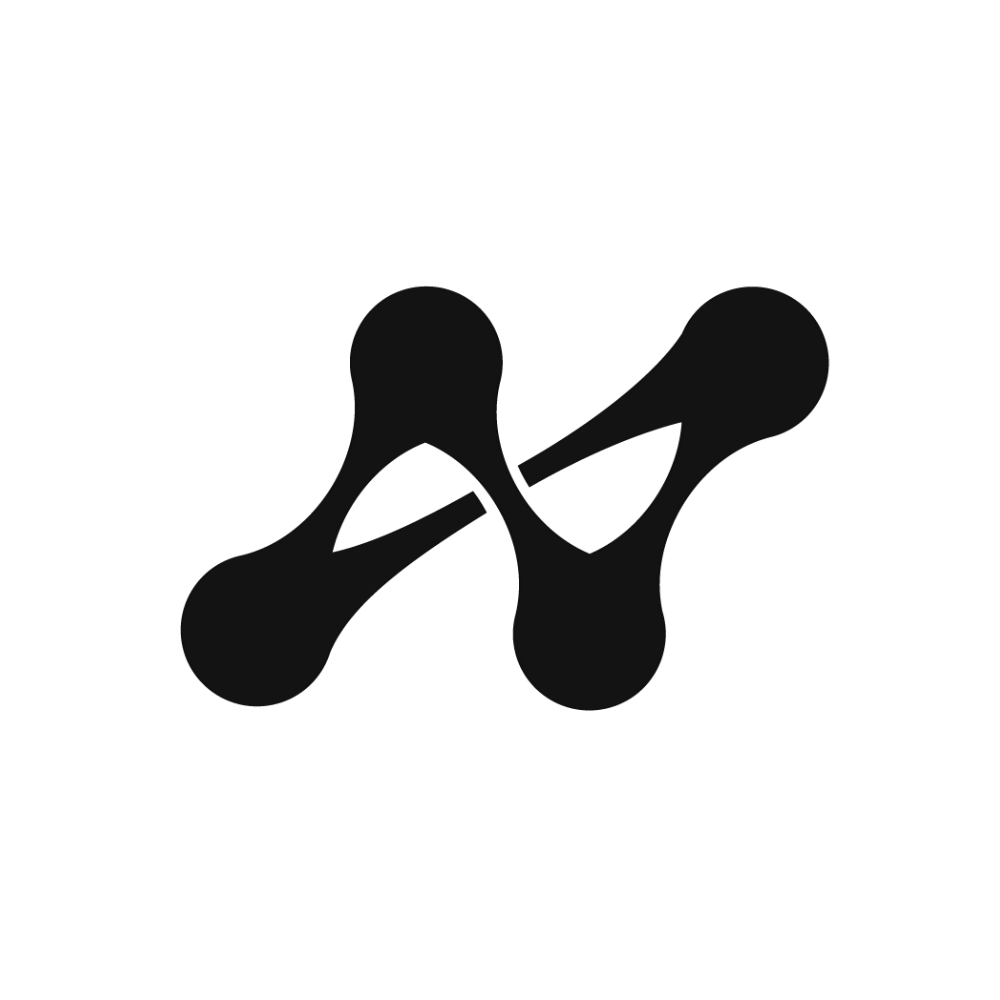 Black and white icon of a Möbius strip shape.