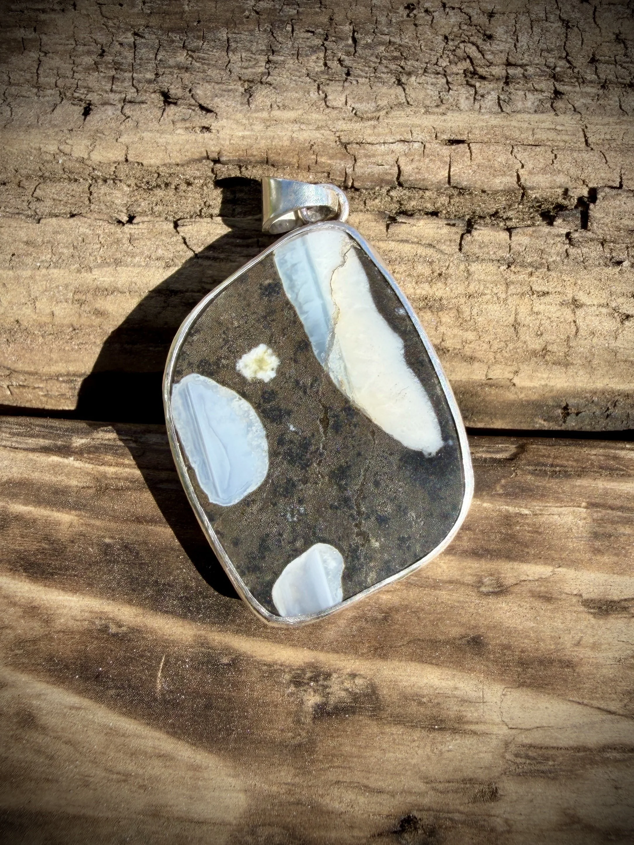 Sterling Silver Pendant - Skye Agate & Basalt - Formation Nodule