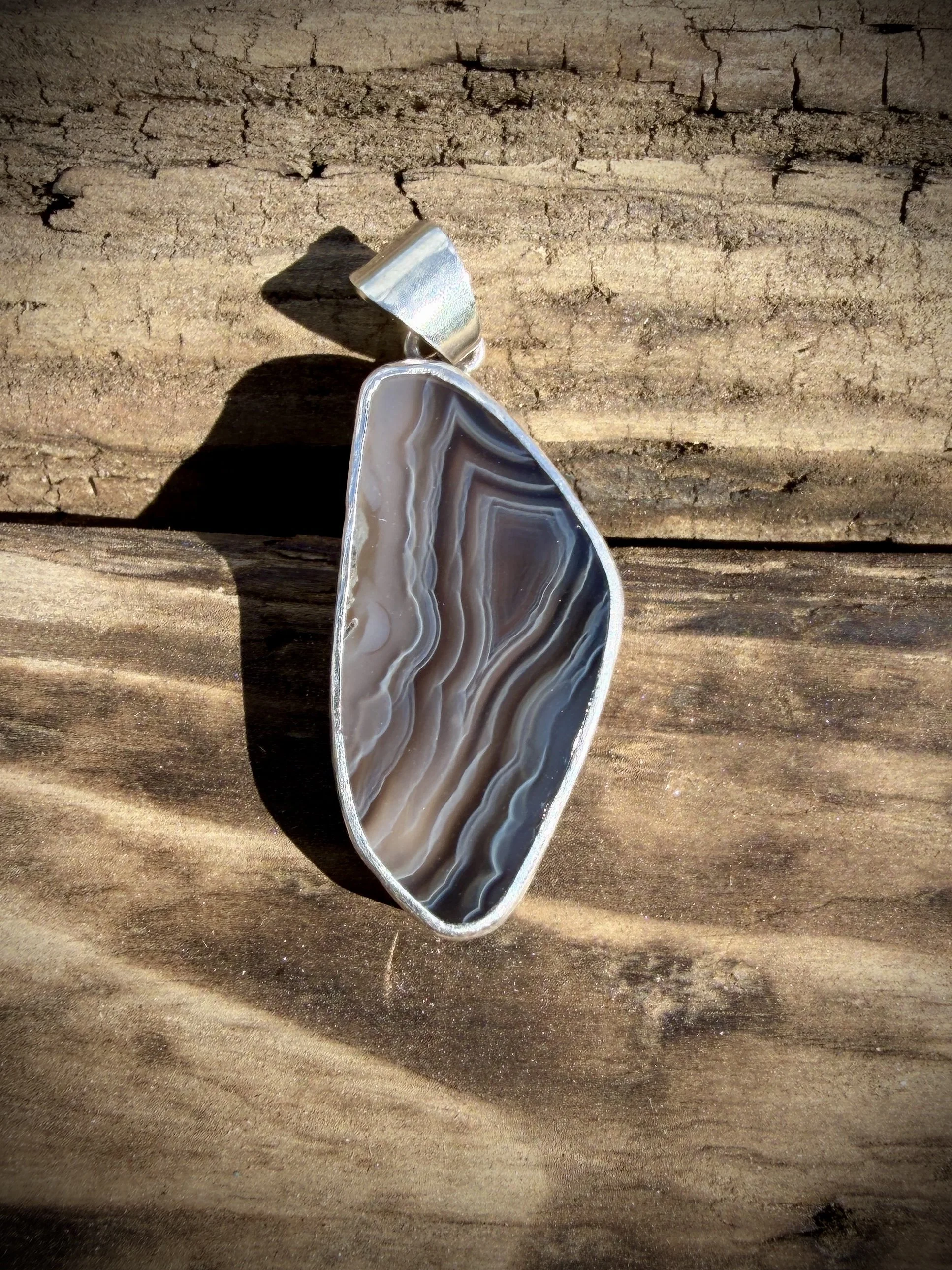 Sterling Silver Pendant - Skye Banded Agate