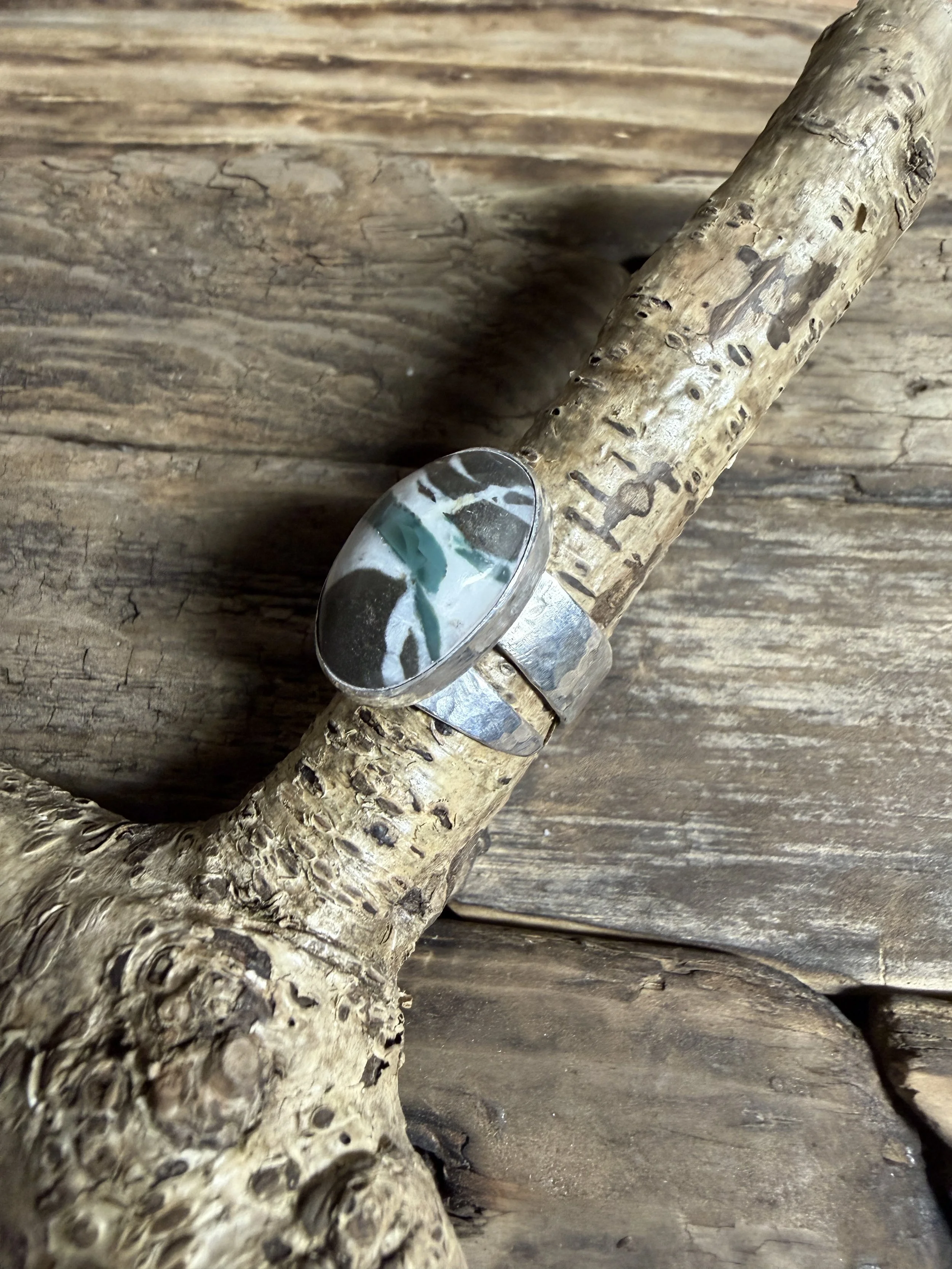 Sterling Silver Ring - Skye Jasper/Agate/Basalt