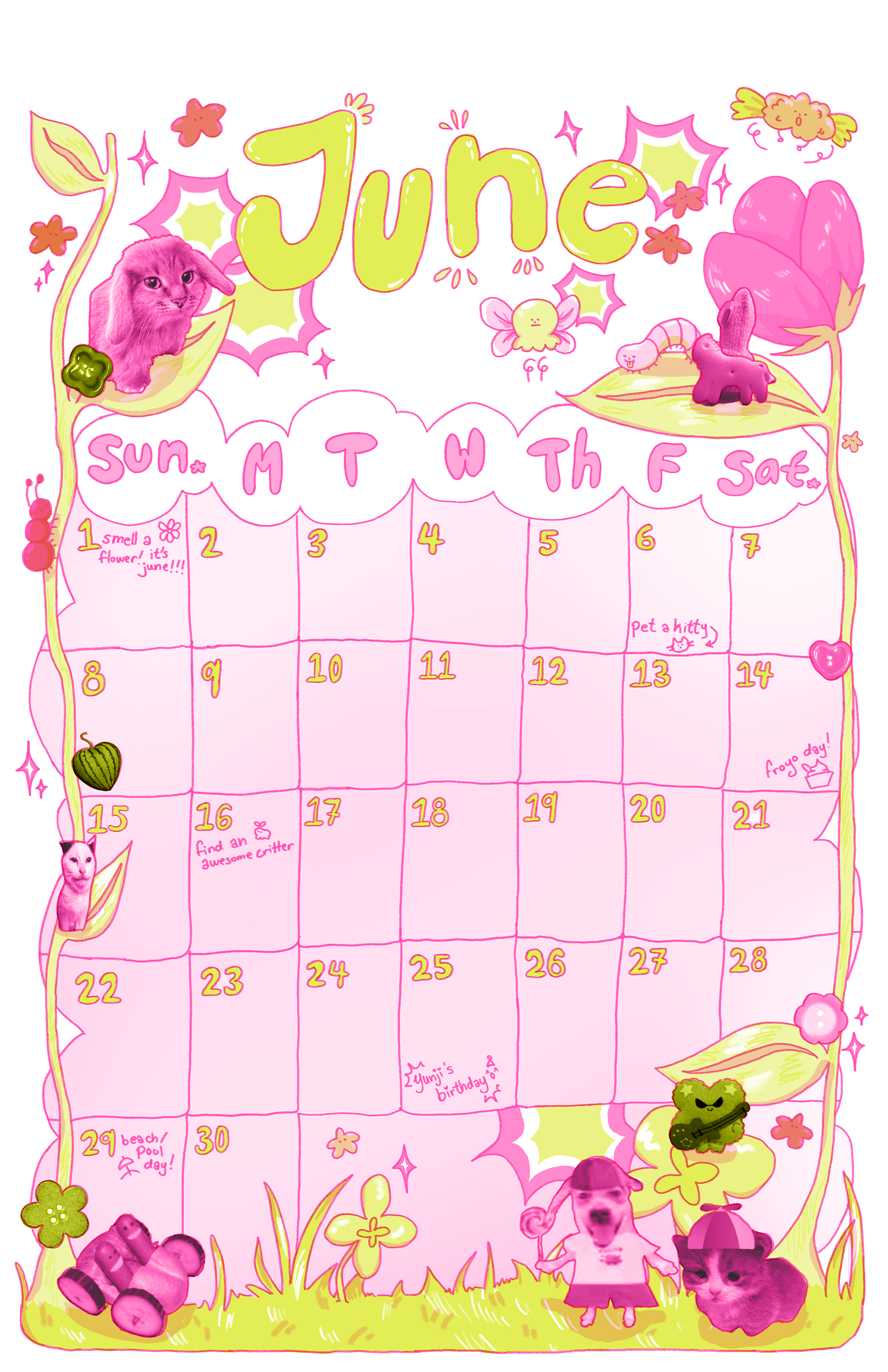 "June 2025 Calendar," Digital