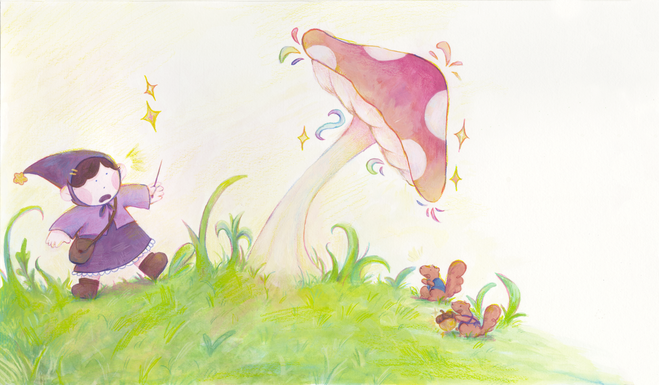 "Wild Mushroom" From Millie's Magic, Gouache and Colored Pencil