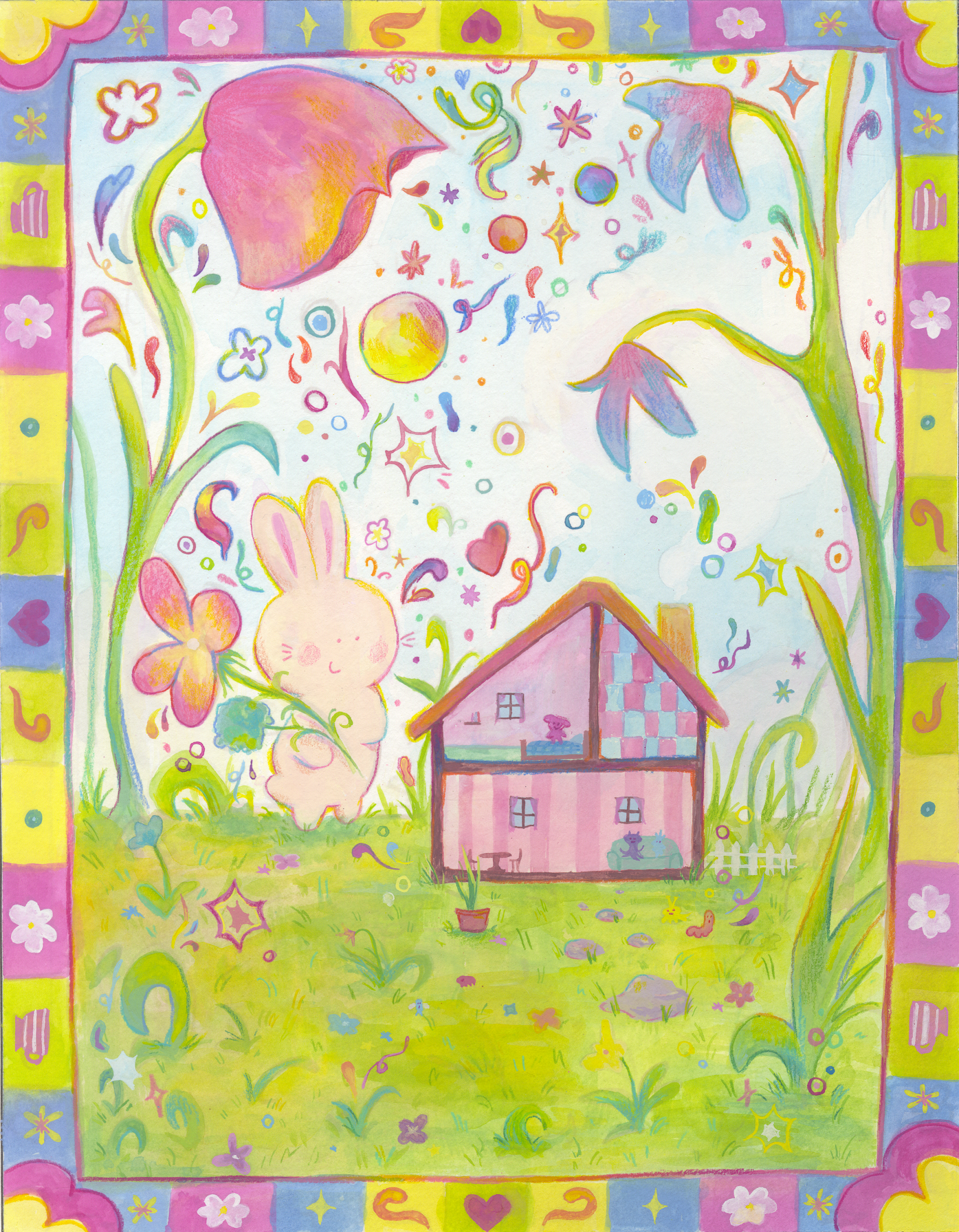 "A Home for You and Me," Gouache and Colored Pencil
