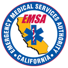 California Emergency Medical Services Authority EMSA logo with Star of Life symbol for Preventive Health and Safety Training for Childcare Providers