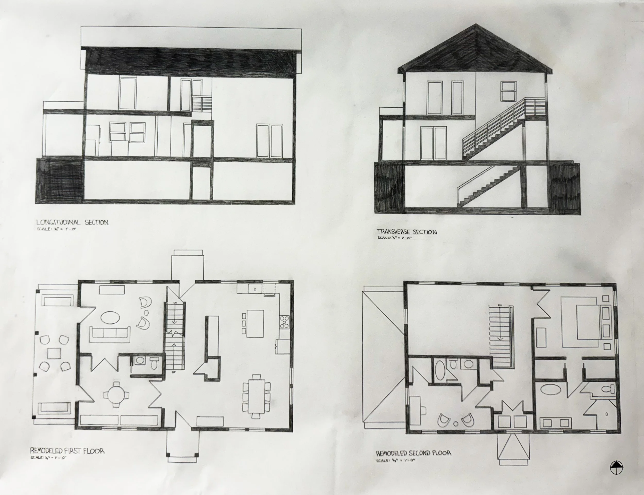 Four Square House Project Floor Plans and Sections