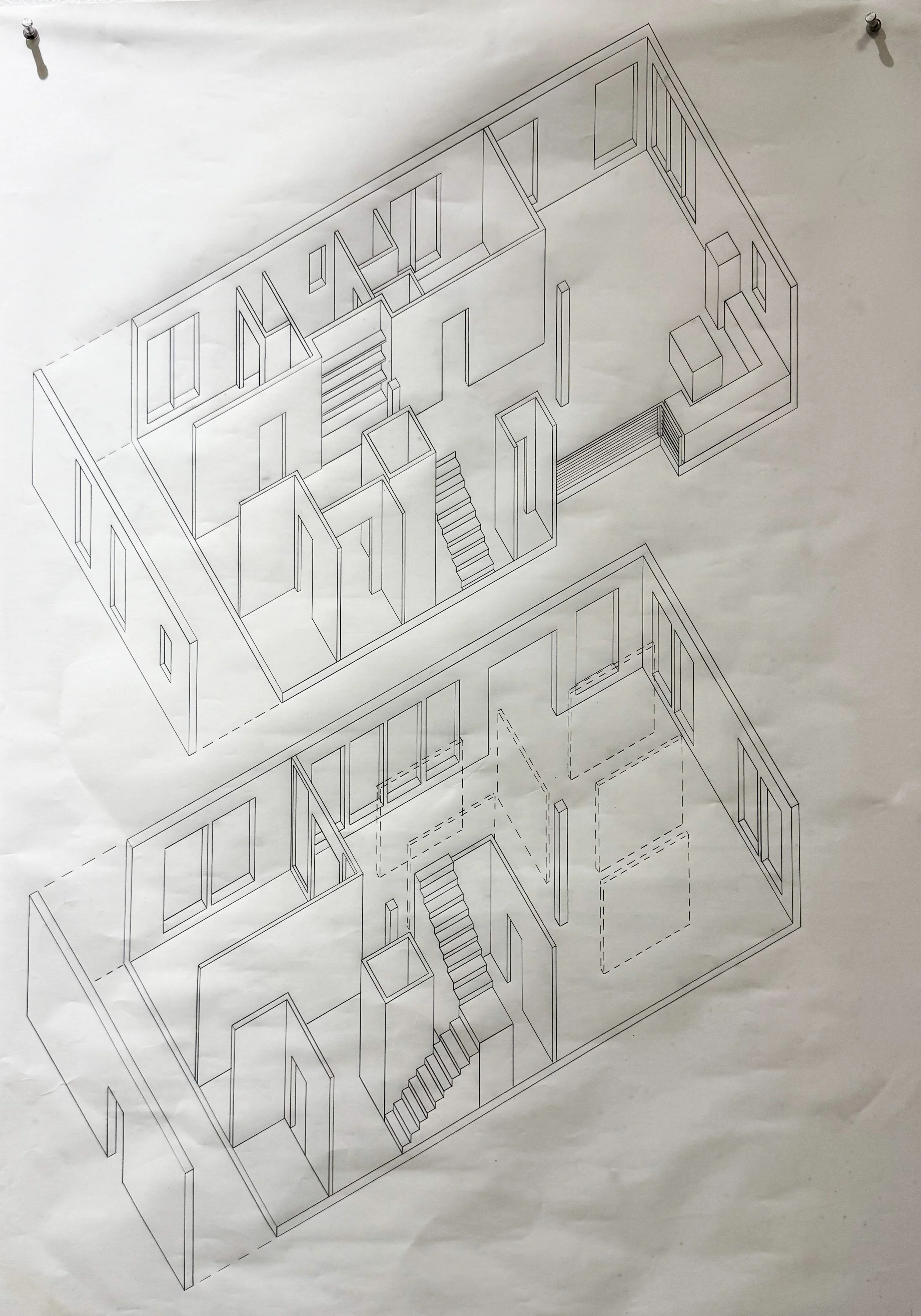 Home Office and Gallery Exploded Plan Oblique 