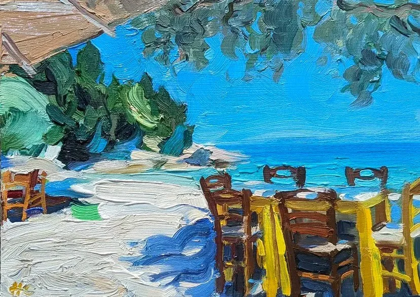Lunch, Paxos
.
.
.
.
.
#paxos #greece #contemporaryfineart #greekholiday #oilpainting
