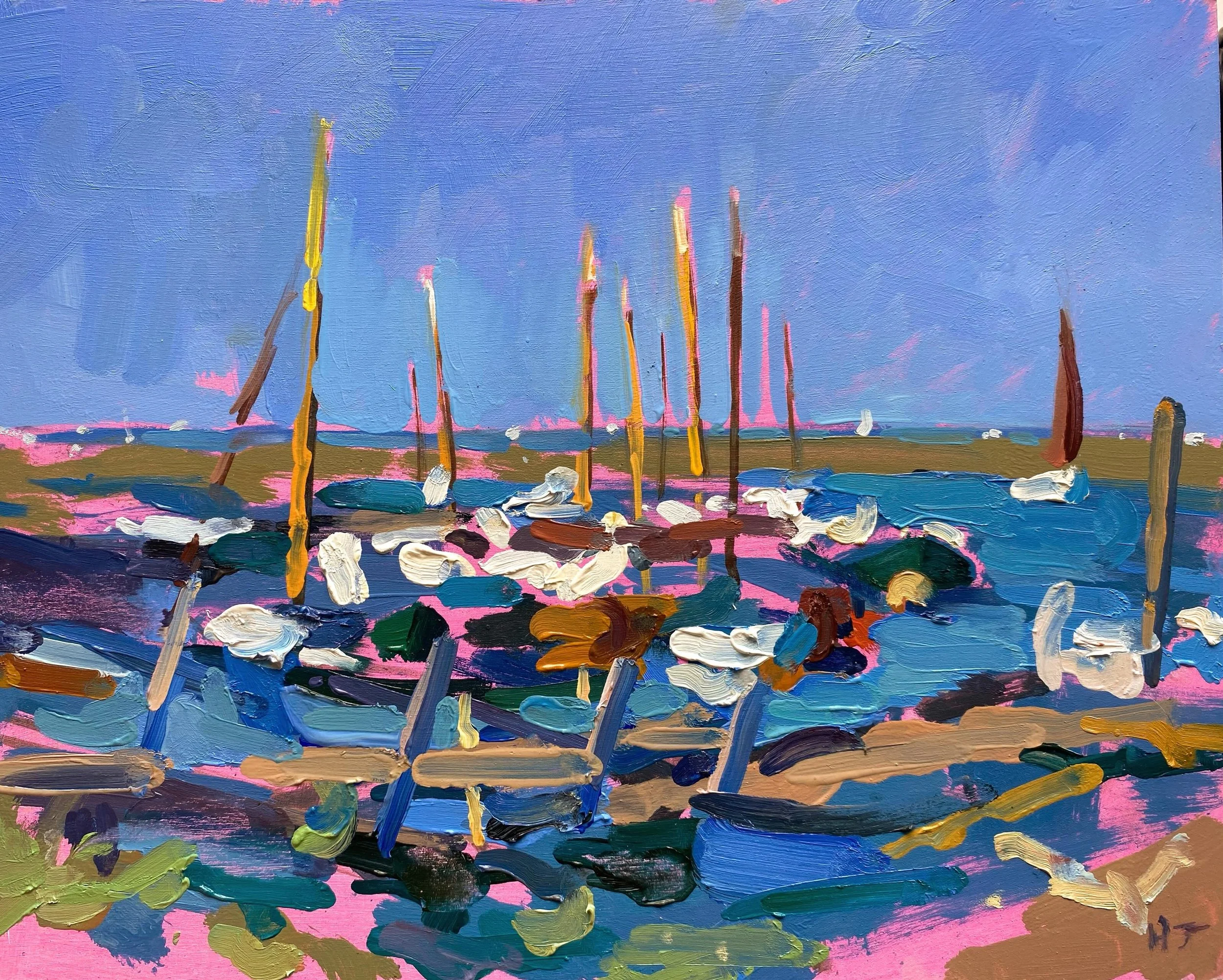 .
.
Norfolk 🩵 
Wonderful painting at Morston and Burnham-Overy Staithe, 12 years since my last visit whilst living in Suffolk, lovely to be back. Blessed with great weather, light and big Norfolk skies. And dressed 🦀 🍋 .. 

Lots of inspiration als