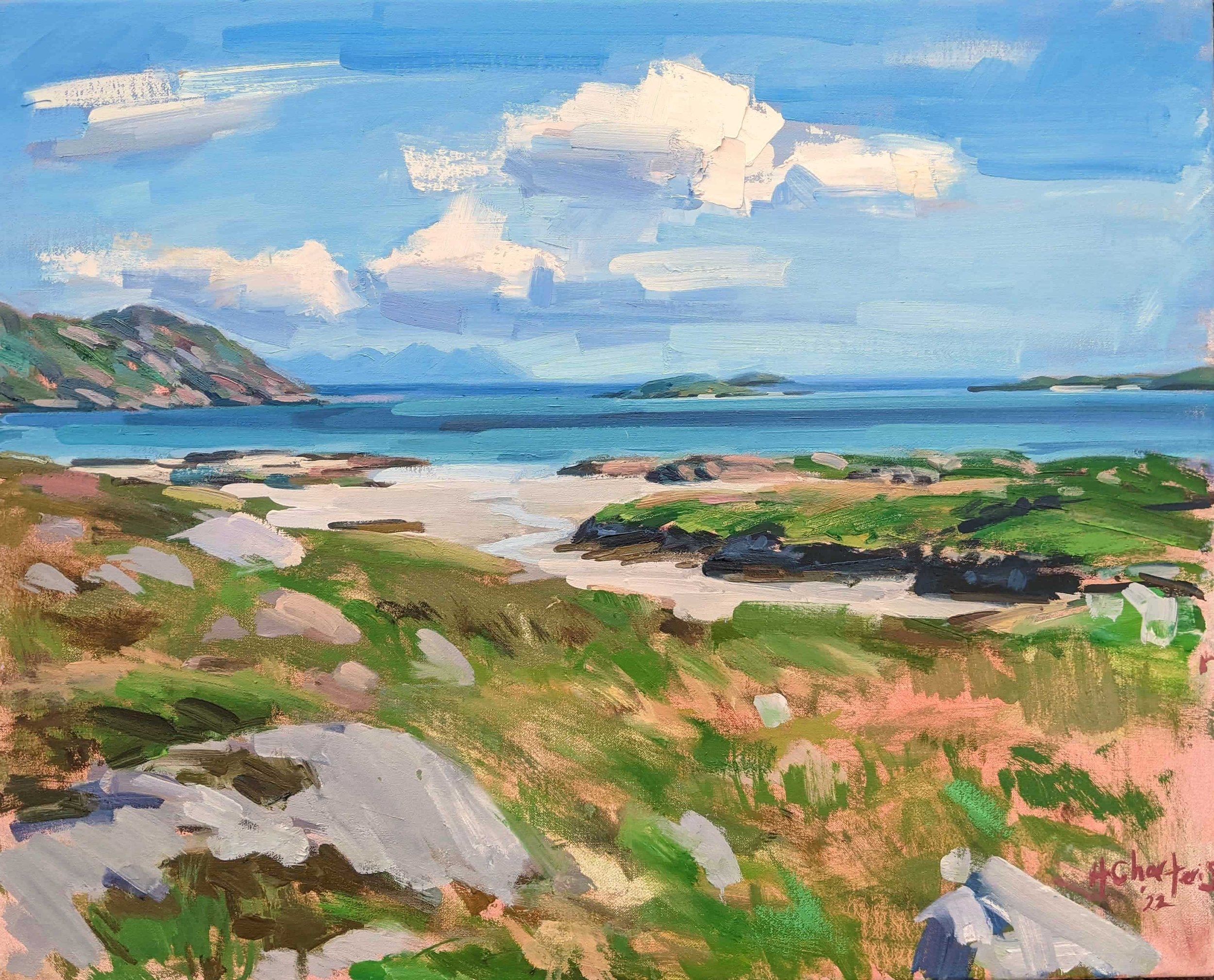 Across the minch from South Uist, oil on canvas, 80cm x 110cm