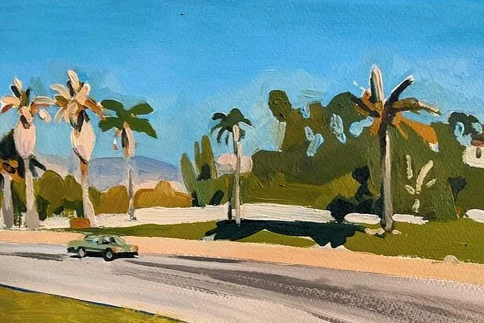 Santa Monica, California,

acrylic on paper,

20cm x 28cm