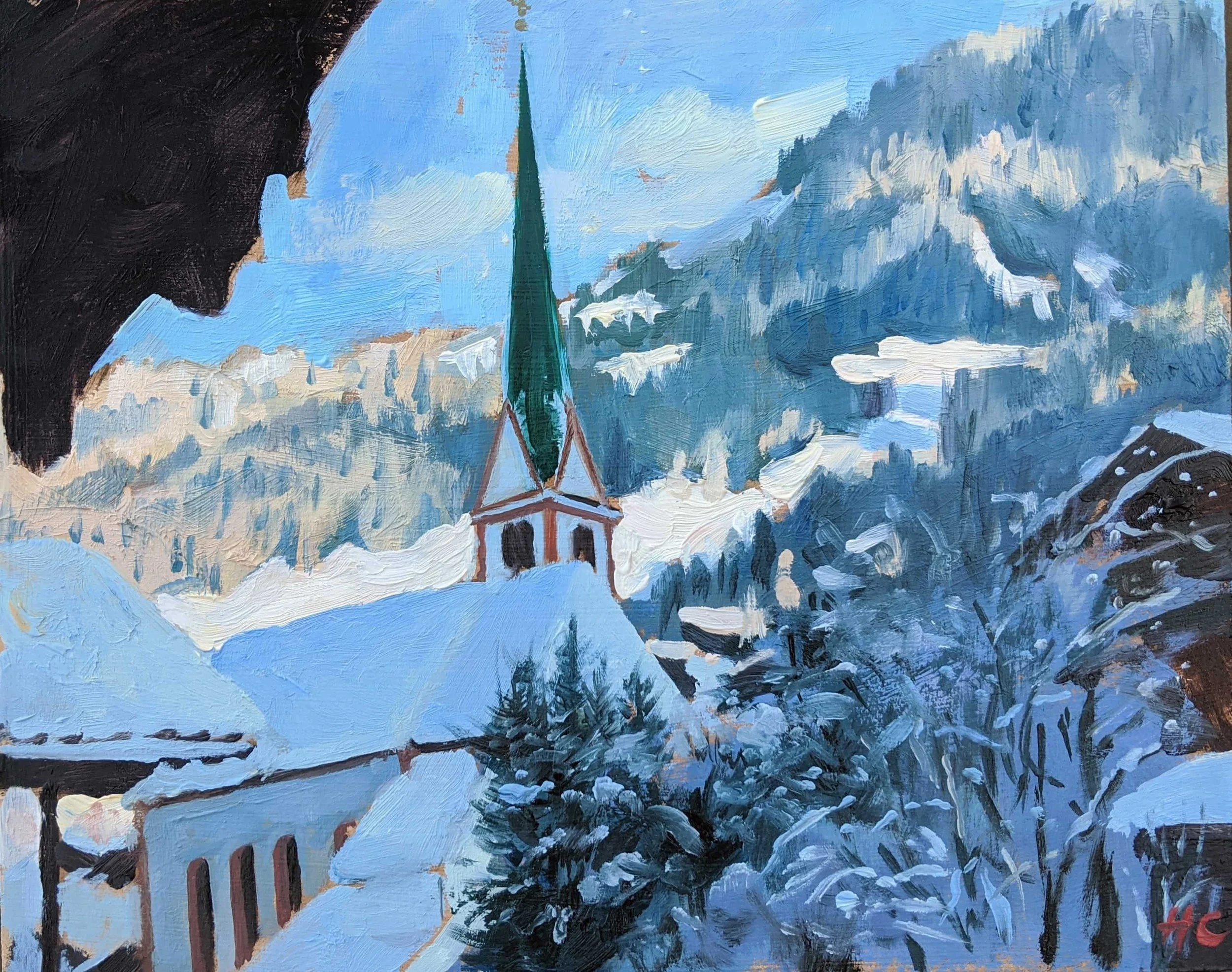 Fresh snow, Alpbach,

oil on canvas,

30cm x 40cm