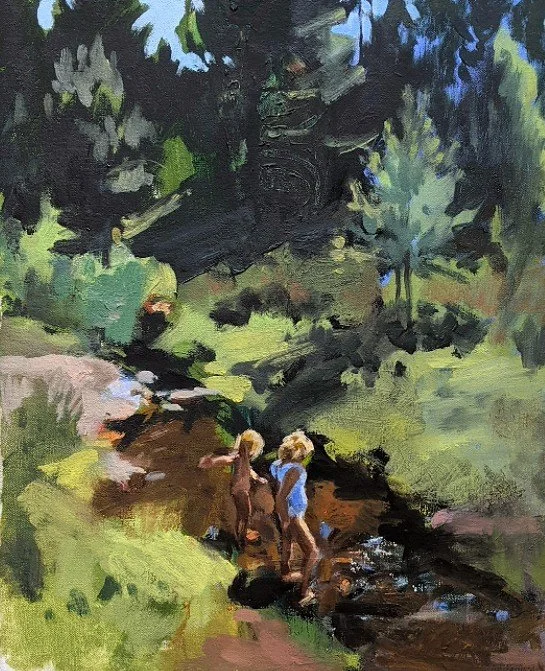 Paddlers at Burn ‘O Vat,

oil on canvas,

40cm x 30cm