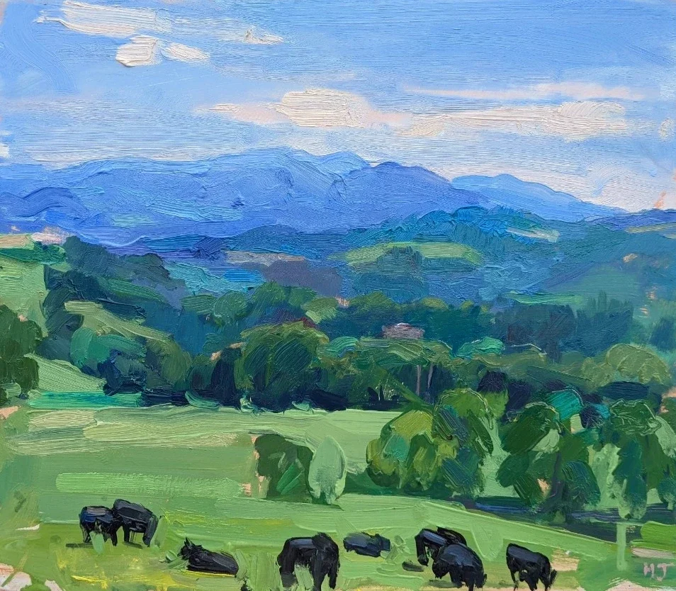 Aberdeen Angus, Monzie, Perthshire,

oil on panel,

26cm x 30cm

