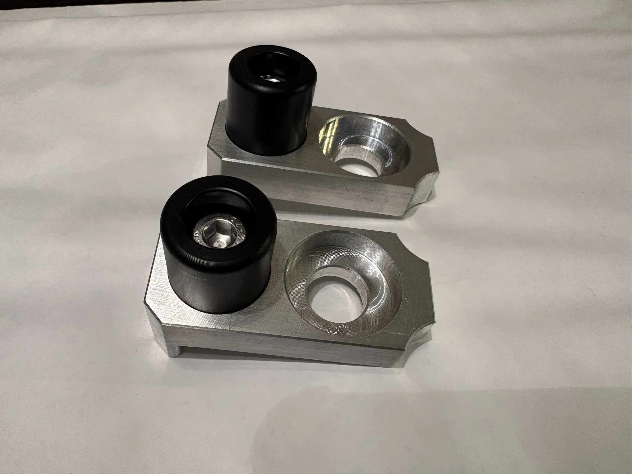 pitbike chain adjuster blocks with crash sliders  rear threads 6.jpeg