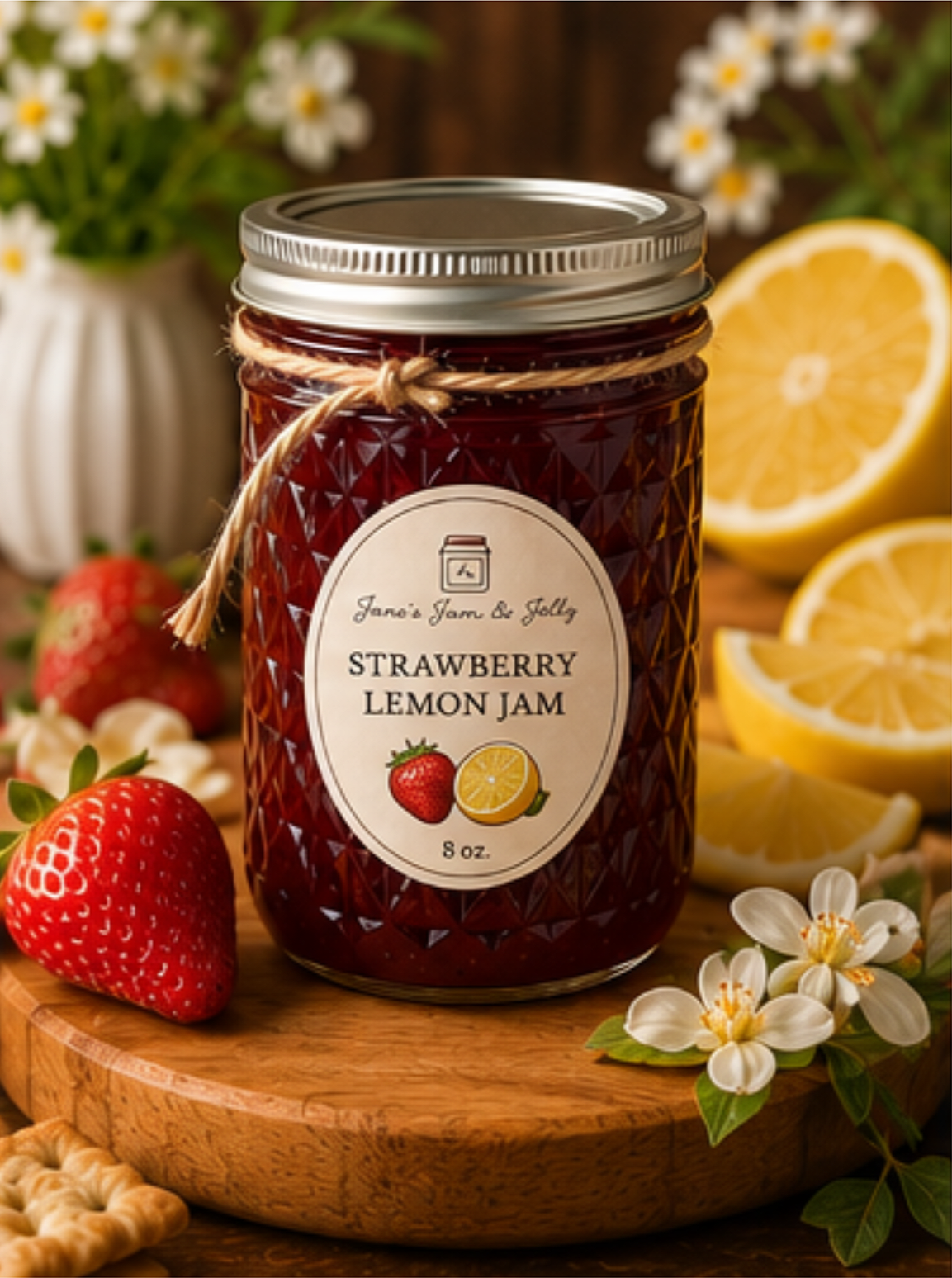 Strawberry Lemon Jam 8 oz