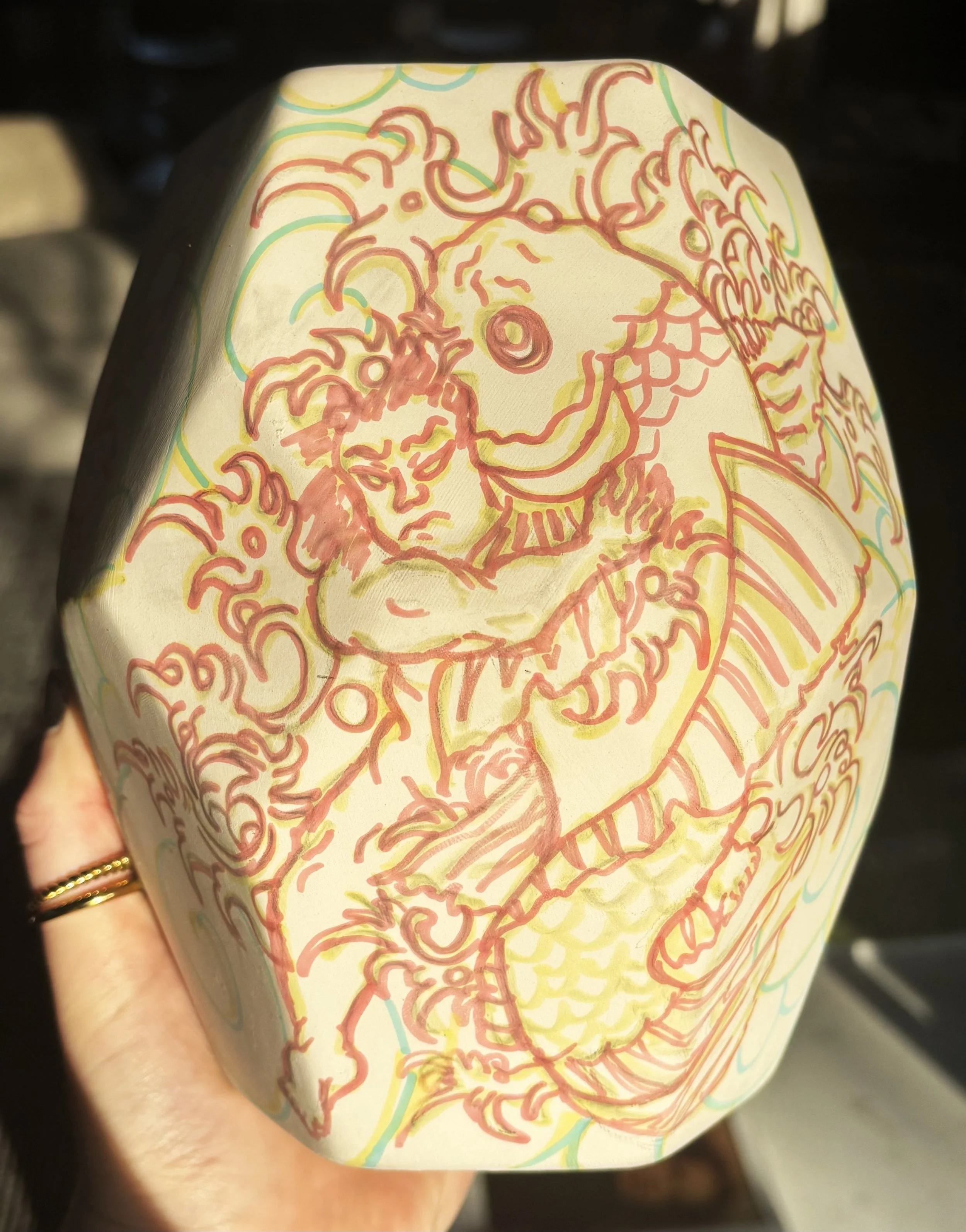 "Among the Clouds" - sketch, 2 of 2. The first step in almost every detailed painting project is the marker that burns completely away. 