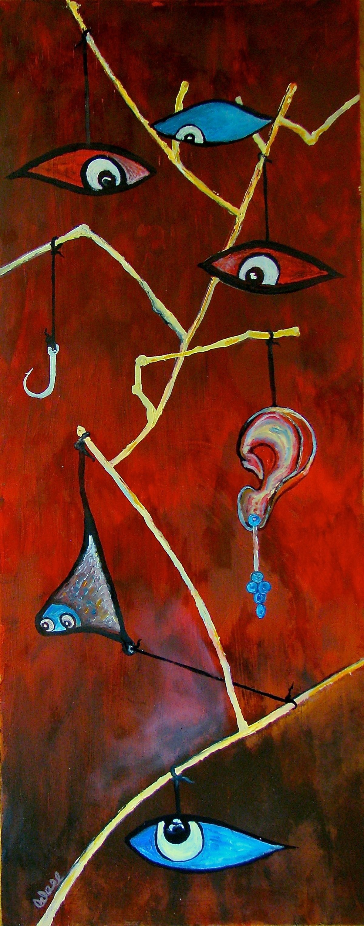 "Fragmenting Vigilance" 
Oil on Fiberwood, 20.5cmX51cm
New York, 2014